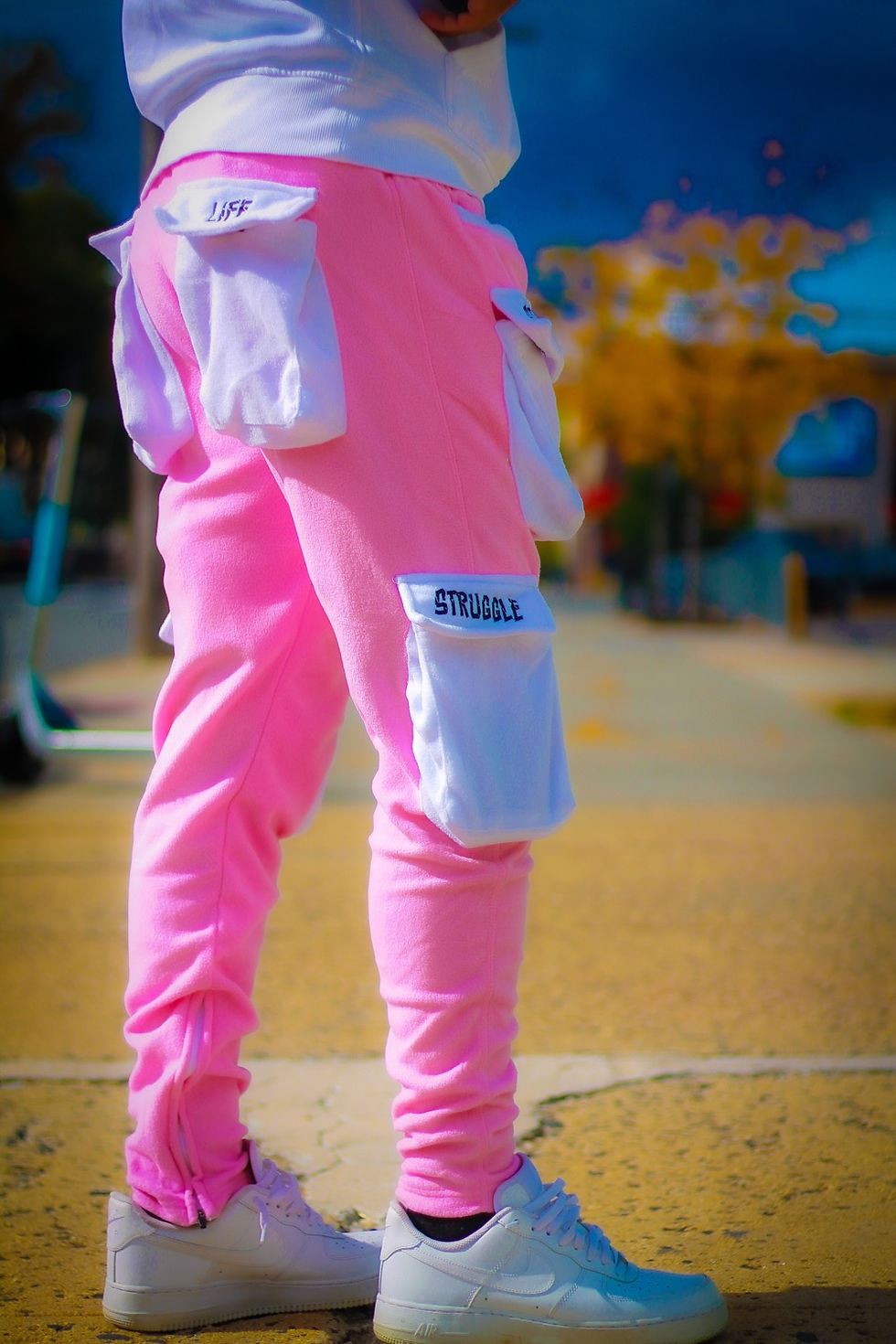 Thumbnail: 8 POCKET JOGGERS (Pink)