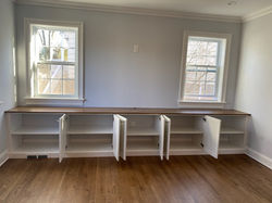 Built In Cabinets-White with Tea for Two Top-Shaker