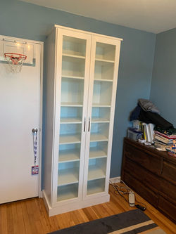 White Melamine - Shaker Doors with Glass Center Panels