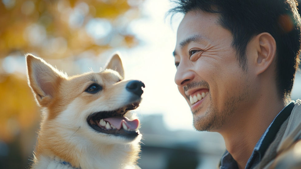 わんちゃんと獣医師