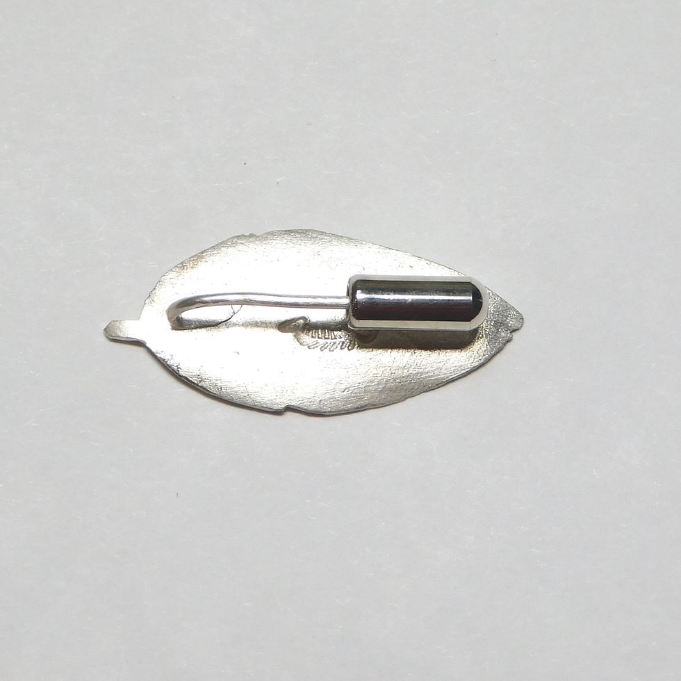 Thumbnail: Back view of wilver feather pin