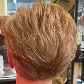 Older woman’s short cut and finish at Bolton hair salon with pensioner discount
