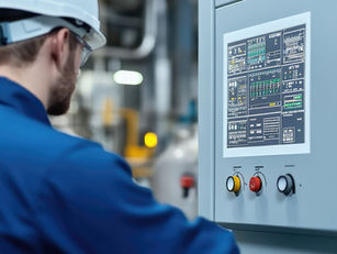 Control panel at manufacturing facility.