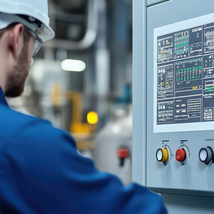 Control panel at manufacturing facility.