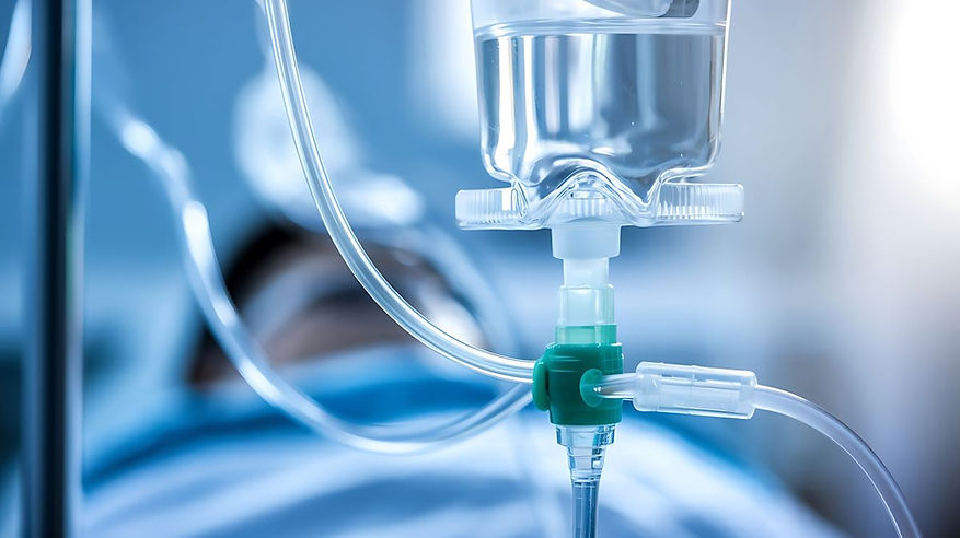 Close up of IV in hospital
