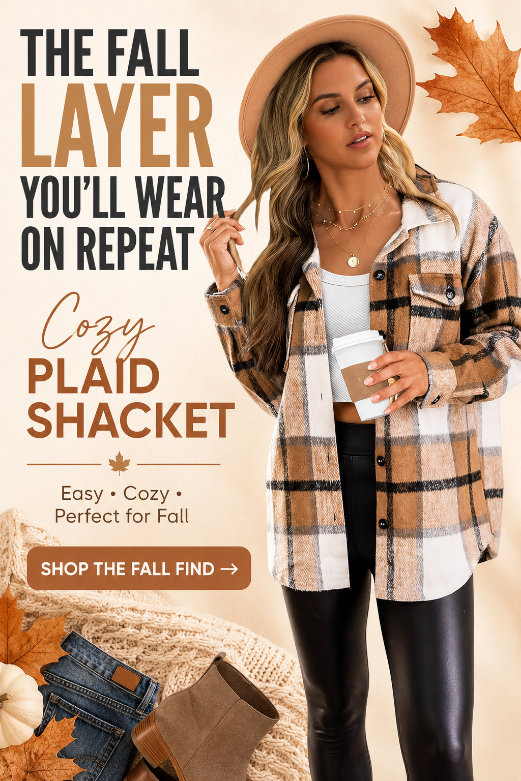Plaid shacket as an easy fall layering piece