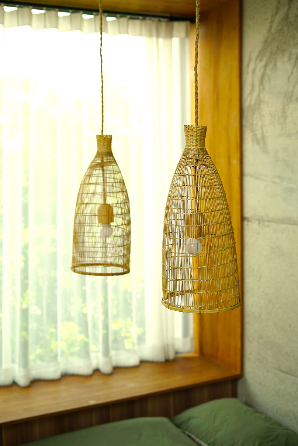 Thumbnail: Two Long Thin Bamboo Lampshade For Decoration And Home Decor