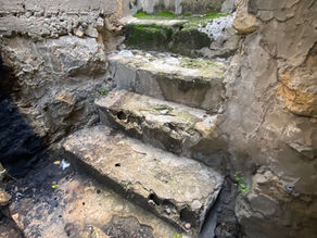 Stairs leading to a bunker