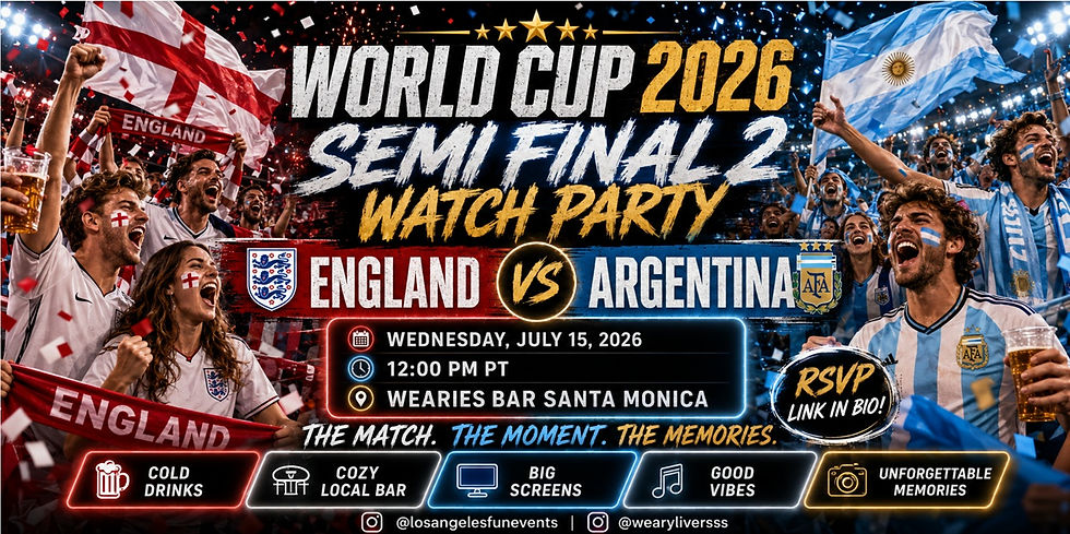 England vs Argentina World Cup SEMI-FINALS 2 Watch Party 2026