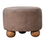 Thumbnail: Mocha Faux Fur Round Footstool with Ball Feet