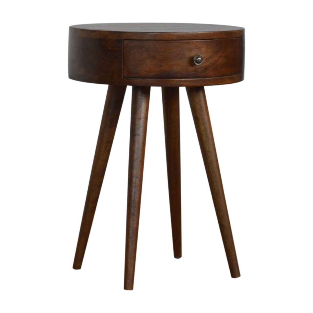 Nordic Chestnut Circular Shaped Nightstand