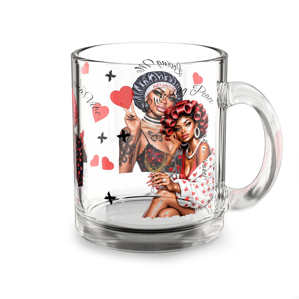 Thumbnail: Vibe Self Love Glass Coffee 10oz Clear Glass Mug 