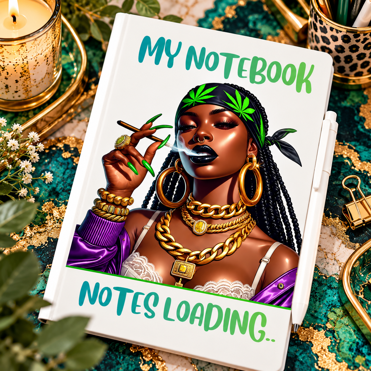 Creative Signature Hardcover Notebook with Pen | “ItsAVibe115”