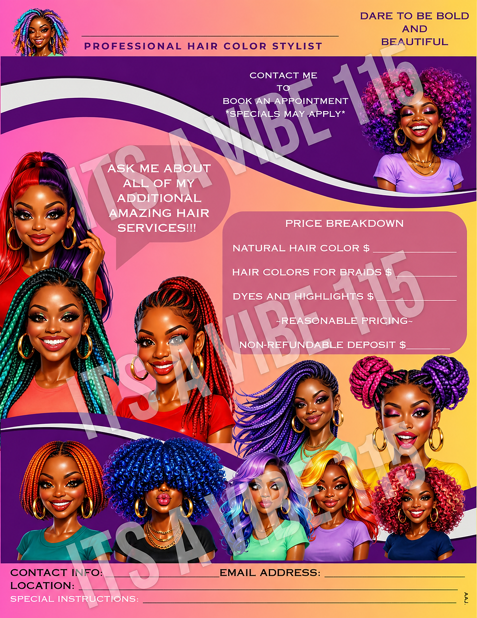 Thumbnail: Beautiful Hair Color Fillable Flyer Clients