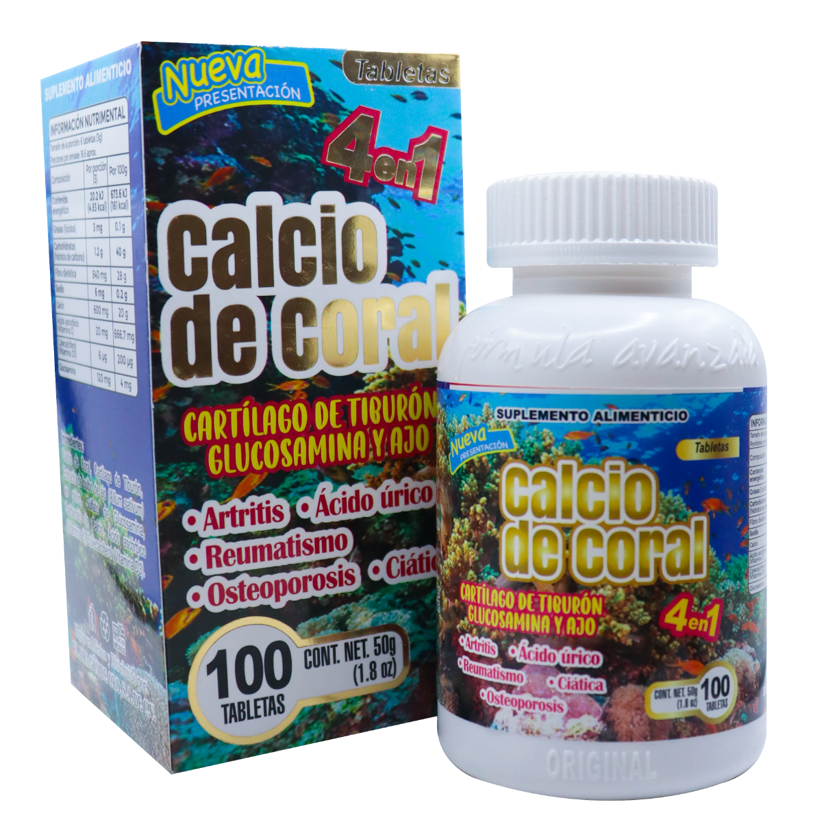 TABLETAS CALCIO DE CORAL