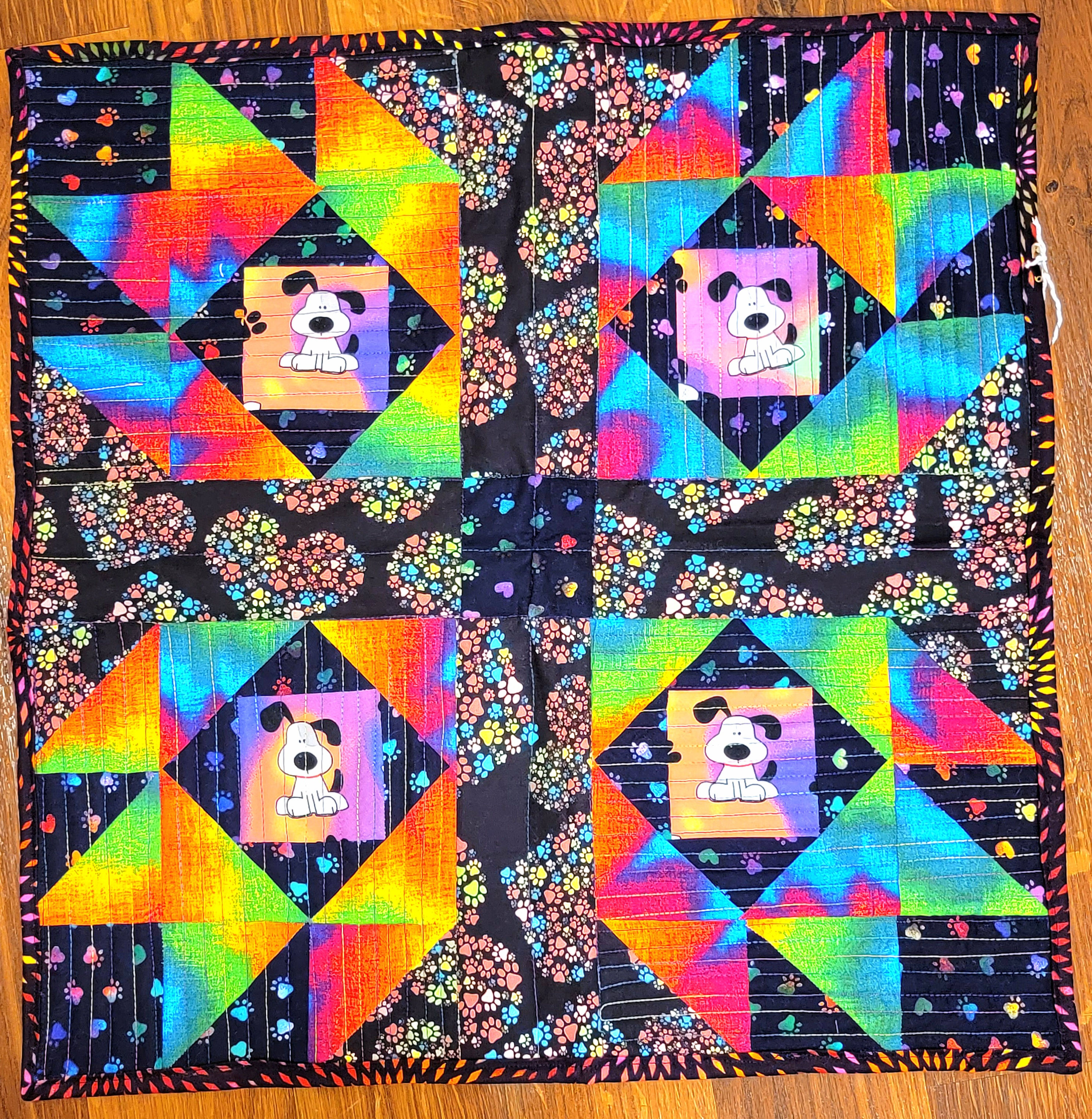 Rainbow Puppy Wall Hanging