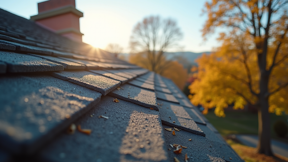 Eye-level view of a well-maintained roof during a home inspection