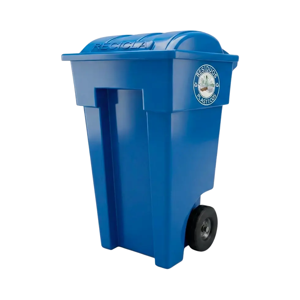 Miniatura: Bote para basura grande con ruedas 360 Litros