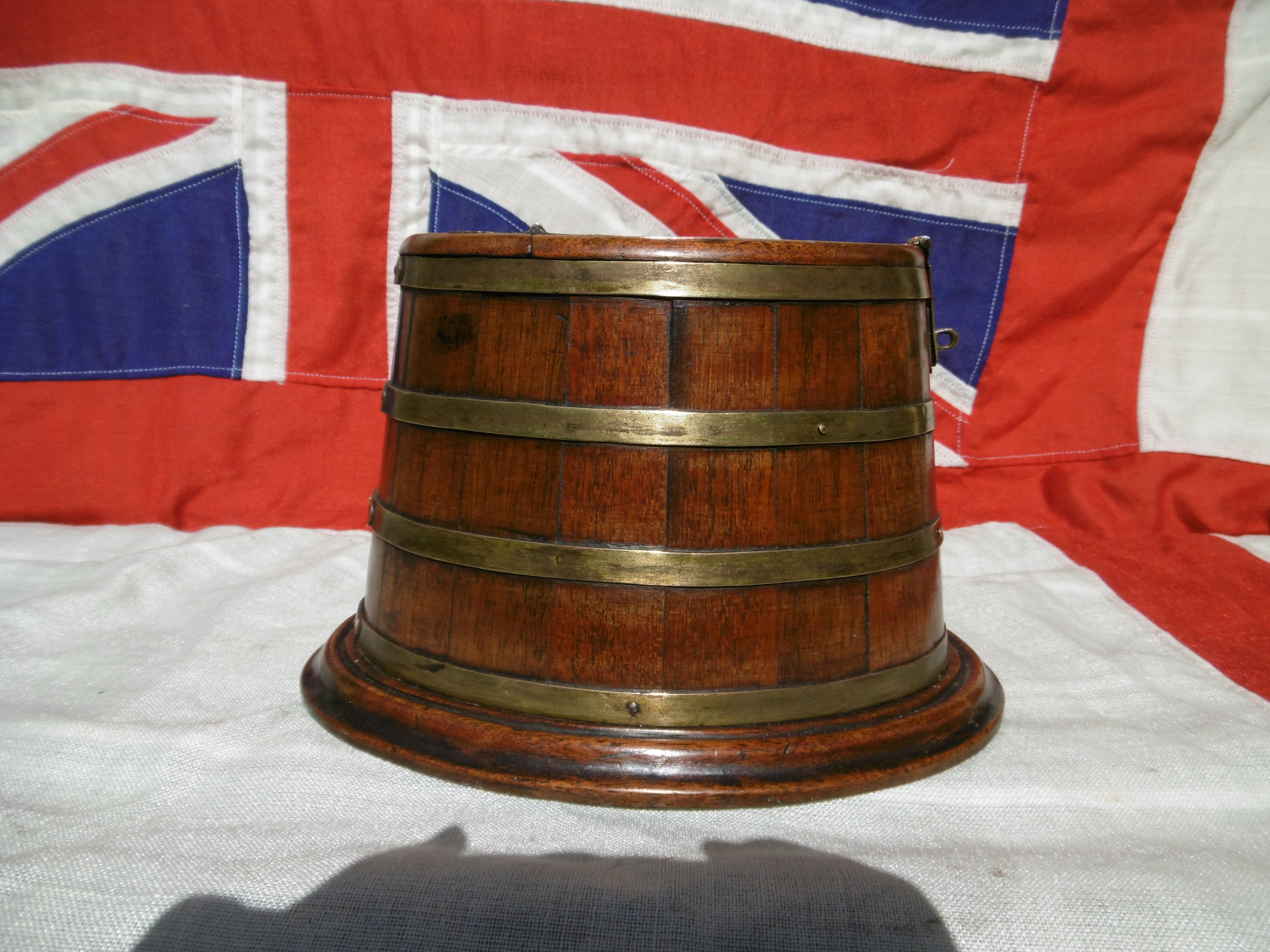 Wooden and brass tea caddy