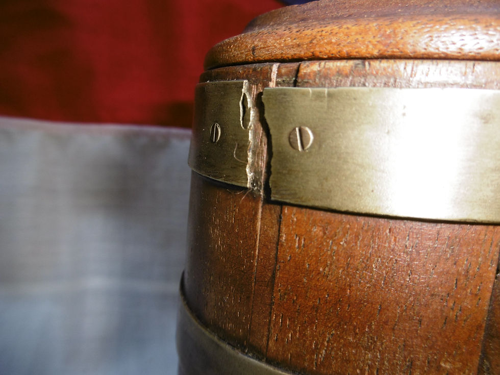 Thumbnail: Wooden and brass Tea caddy