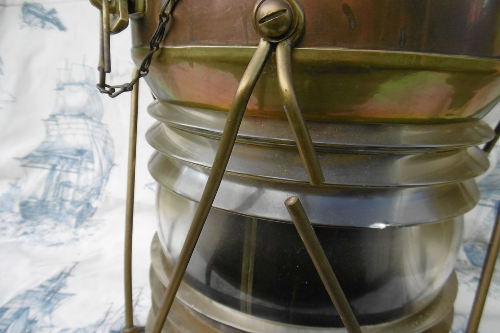 Thumbnail: Ships N.U.C brass and copper oil light