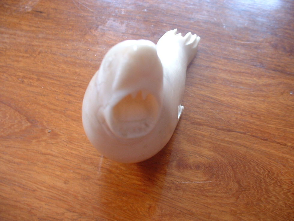 Thumbnail: No.54 - A scrimshaw open mouthed seal