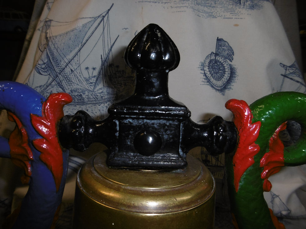 Thumbnail: Brass bell with Dolphin supports