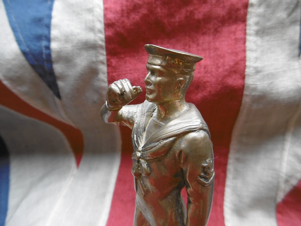 Thumbnail: Brass RN sailor statue with wooden base