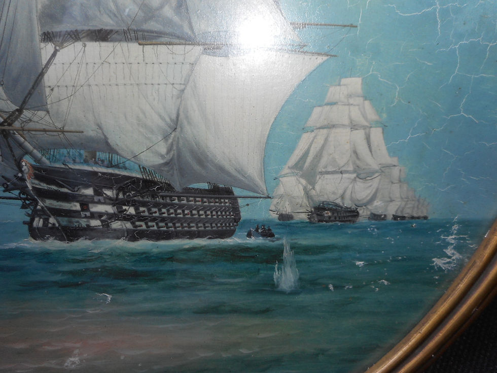 Thumbnail: Oval ship oil painting
