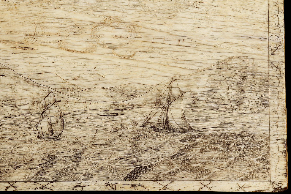 Thumbnail: Sailors scrimshaw Pan-bone