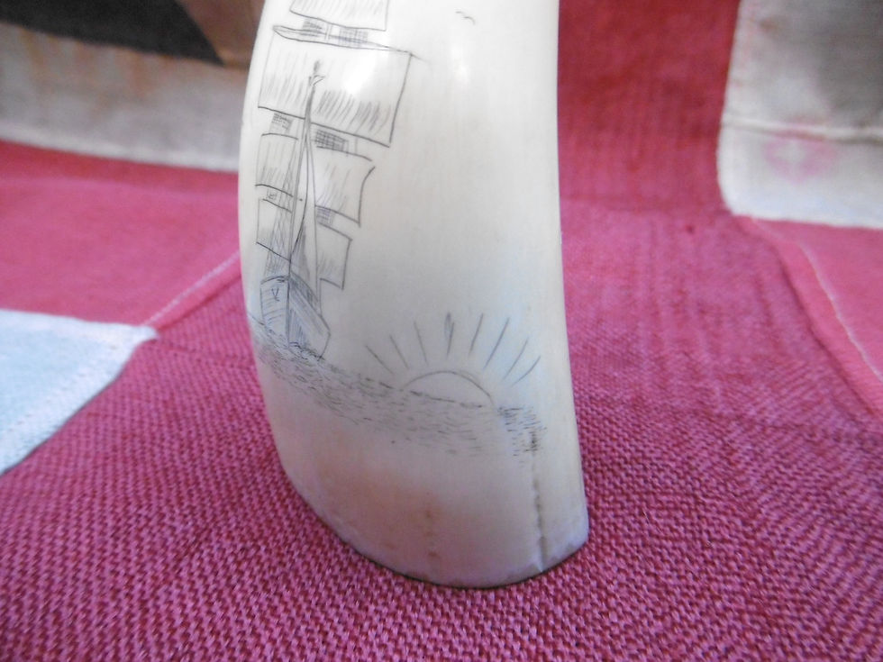 Thumbnail: No. 469 - Standing whaletooth - Bow on ship scene