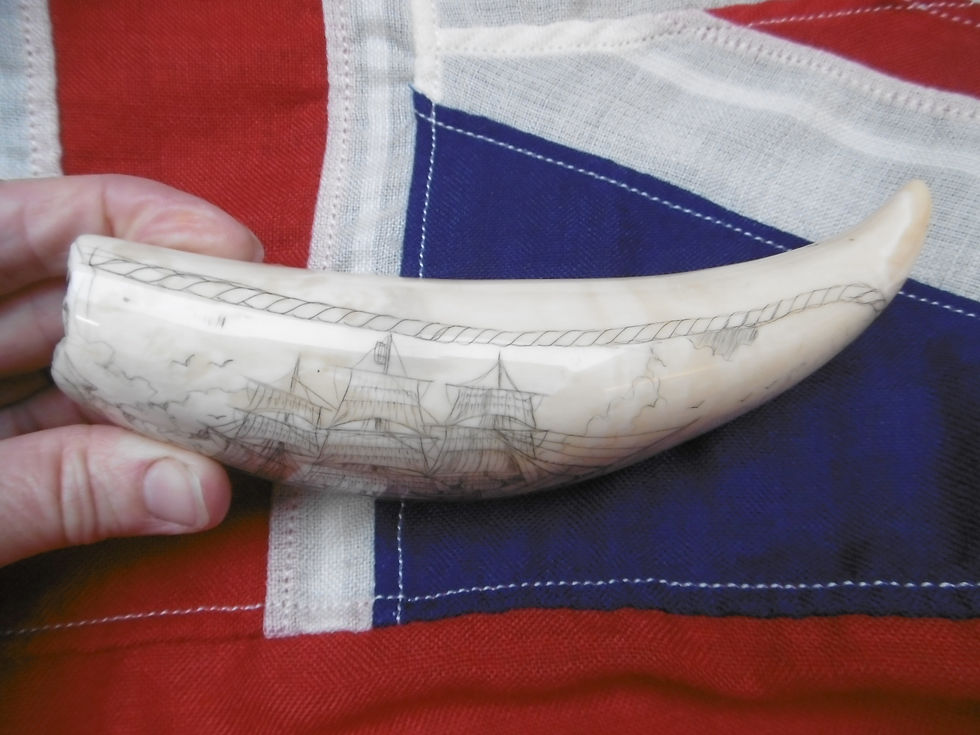 Thumbnail: No.487 - Whaling scene scrimshaw tooth
