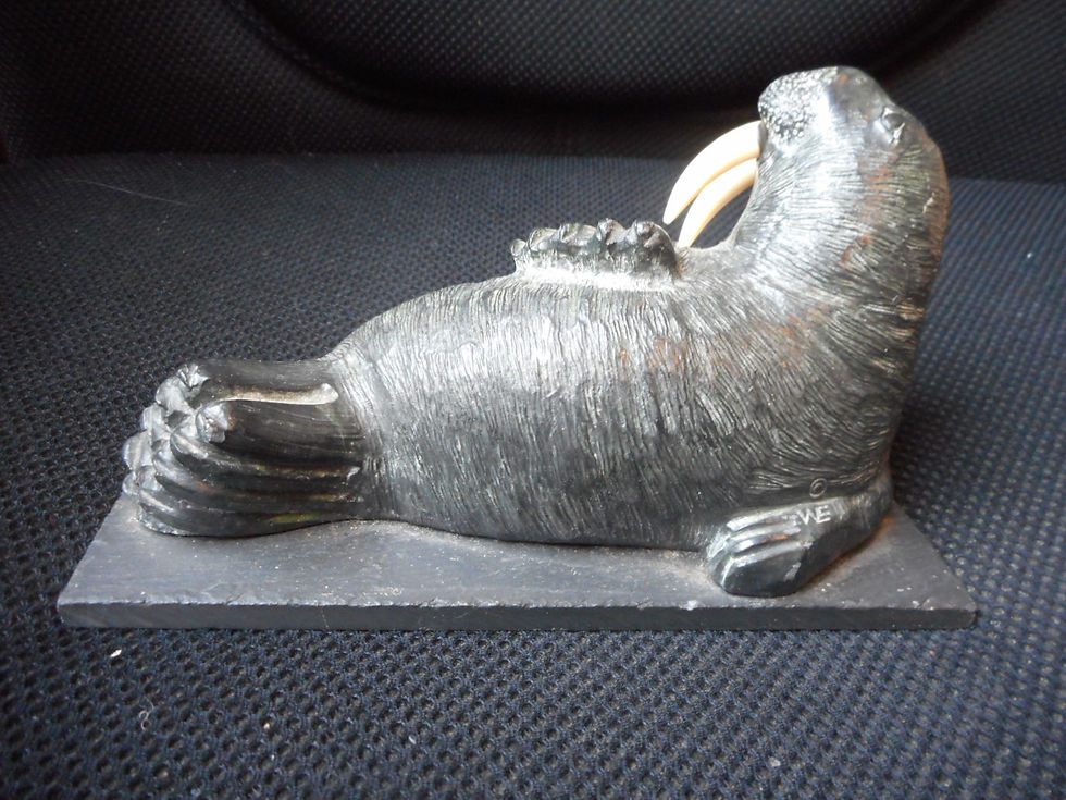 Thumbnail: Soapstone Inuit Walrus - signed