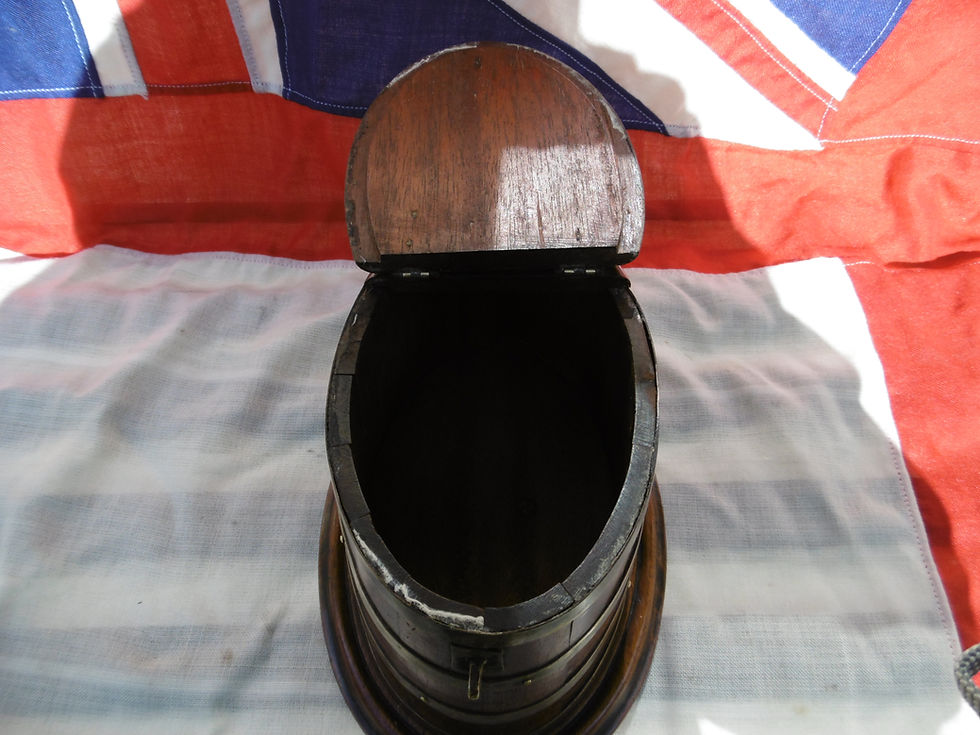 Thumbnail: Wooden and brass tea caddy