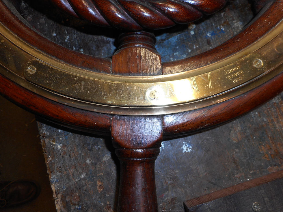 Thumbnail: Sestrel clock on wheel. Plaque Mauretania 1.