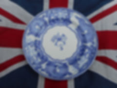 RN Mess plate, crossed flags No.3