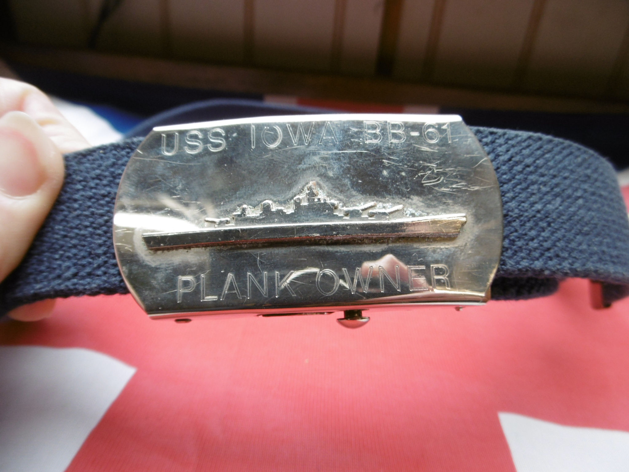 U.S.S Iowa BB-61 Plank Owner belt & buckle