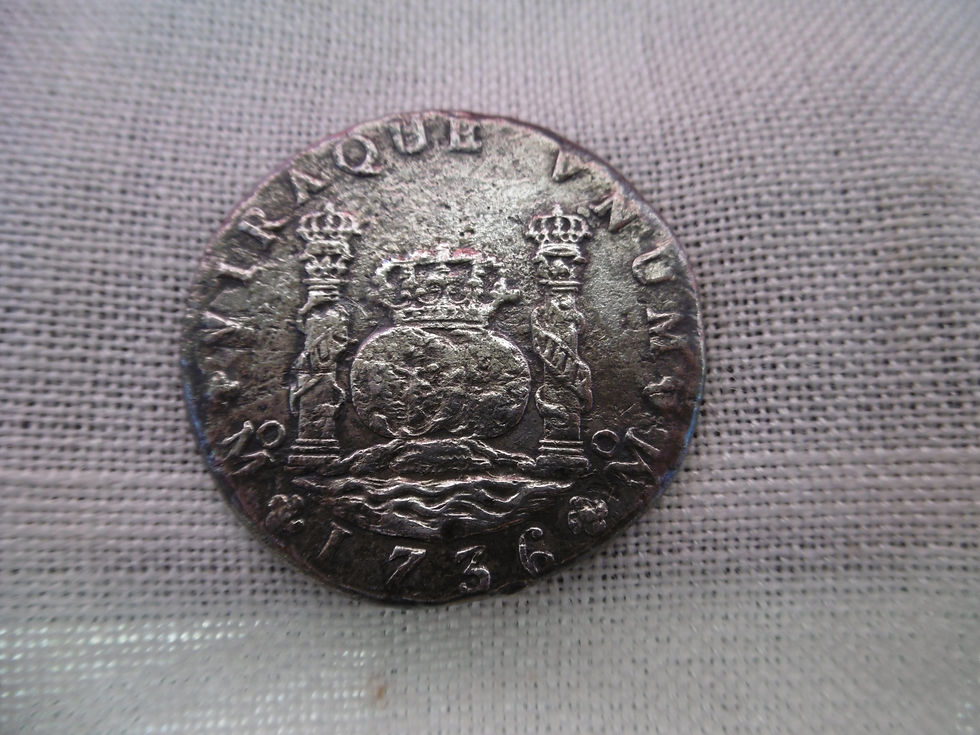 1736 shipwreck Pillar Dollar with certificate