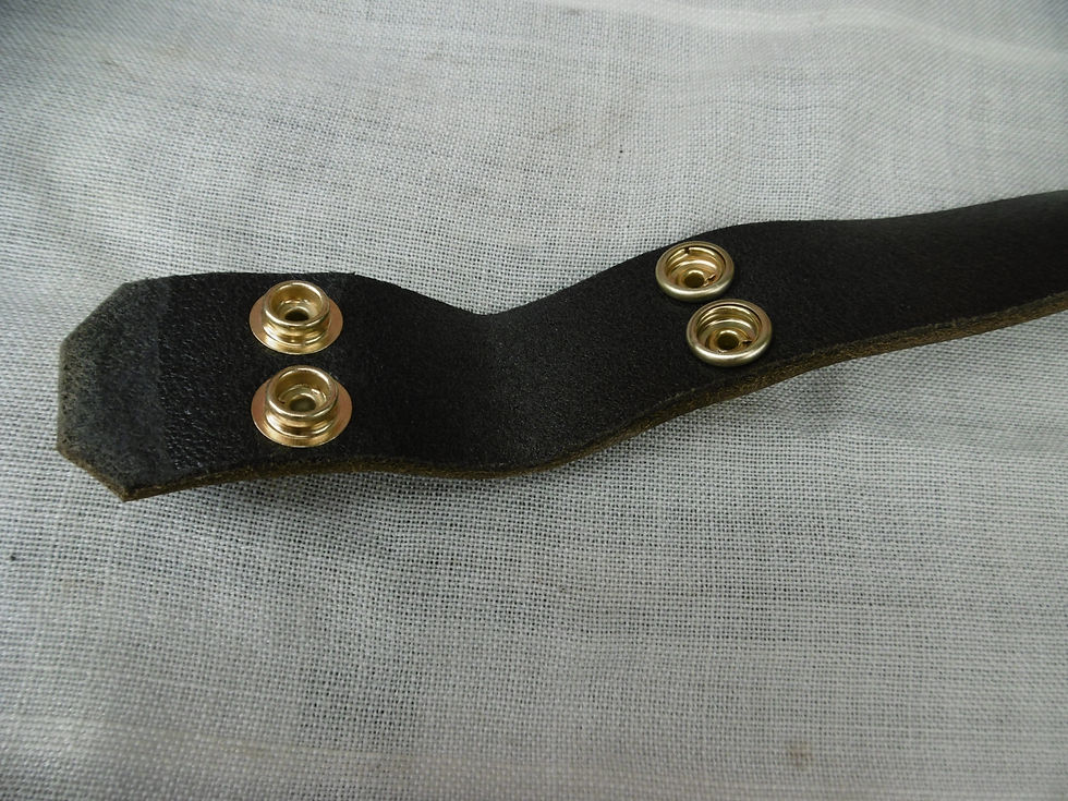 Thumbnail: Black leather 'Popper' belt
