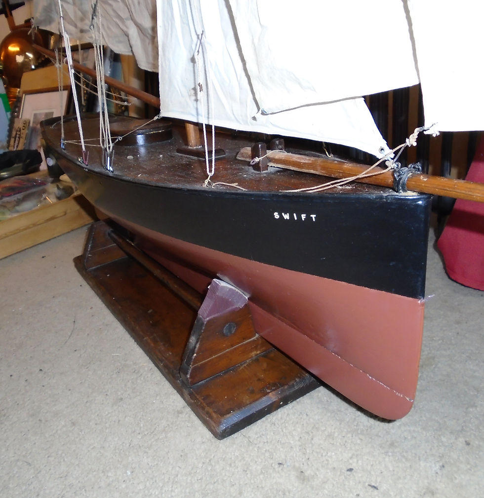 Thumbnail: Stevens model dockyard 1880's pond yacht