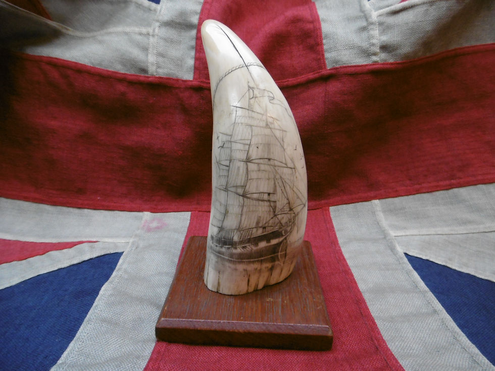 Thumbnail: No. 461 - Shipping whale tooth on a wooden base