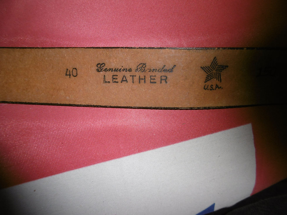 Thumbnail: Brass Desco belt buckle and leather belt