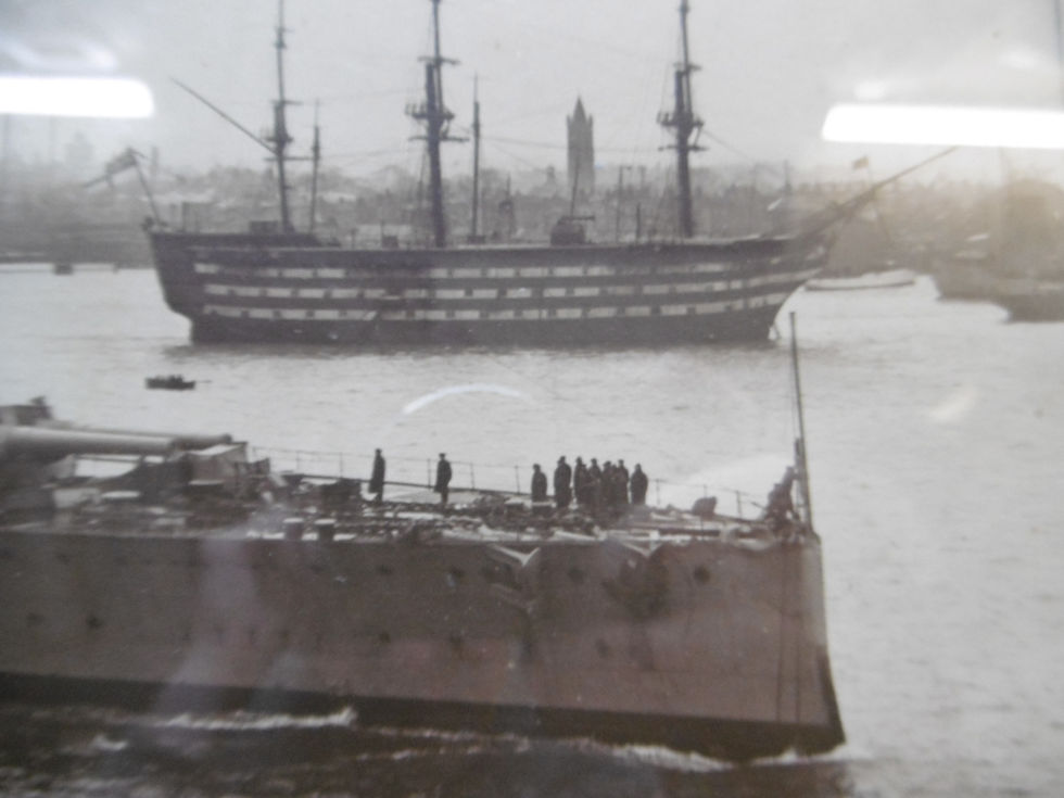 Thumbnail: Sepia photograph of HMS Royal Oak