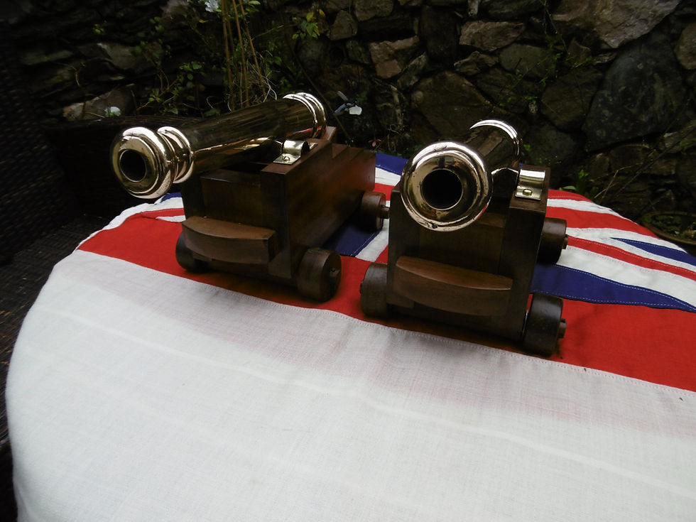 Thumbnail: Pair of brass model Saluting canons