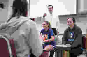 Dr. Shorner-Johnson teaching World Music Drumming