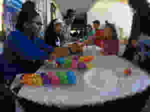 Children making crafts at the concert