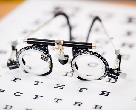 Optometry testing glasses