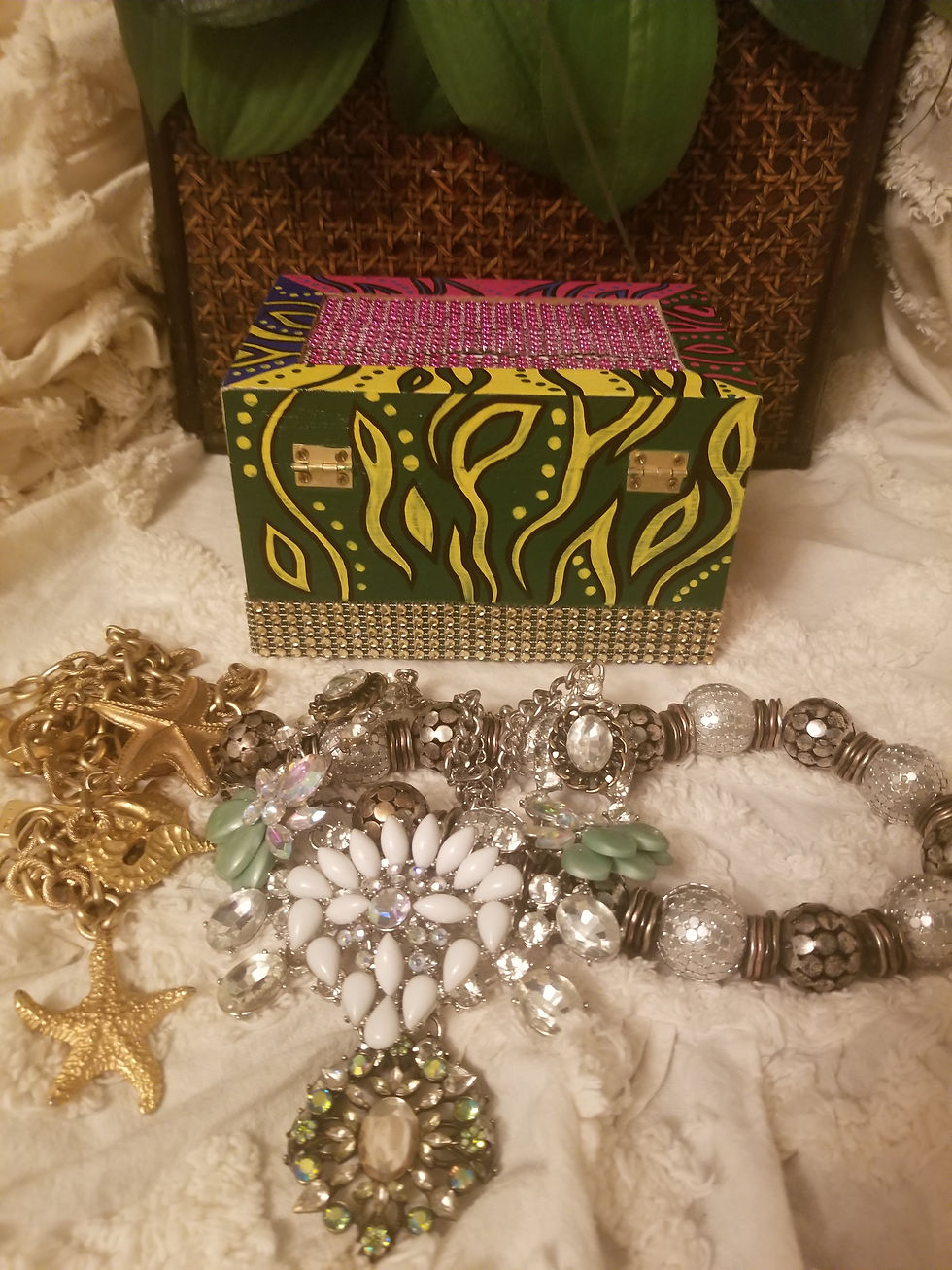 Thumbnail: Handpainted Wooden Jewelry Box