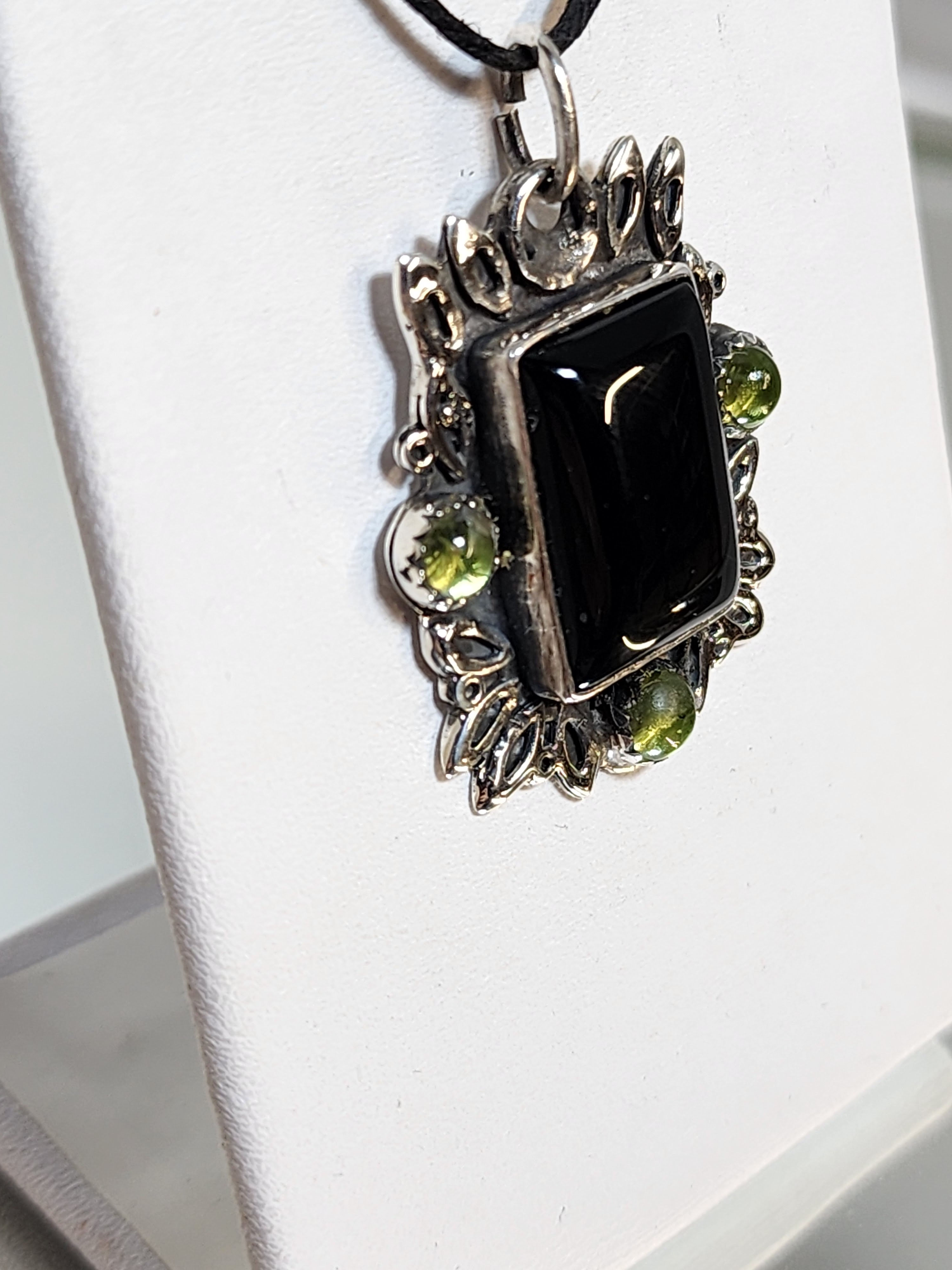 Onyx & Peridot Pendant