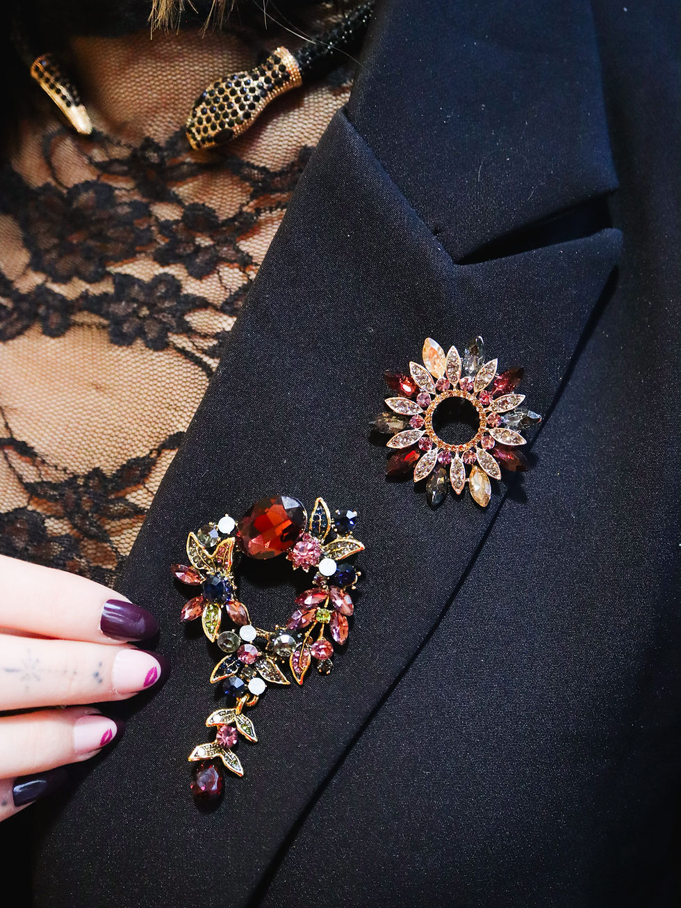 Thumbnail: Broche fantaisie - Acier inoxydable - Claudia